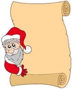 Parchment with lurking Santa Claus