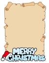 Parchment with Merry Christmas sign Royalty Free Stock Photo