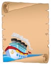 Parchment with nautical ship theme 1