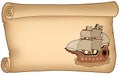 Parchment with old ship Royalty Free Stock Photo