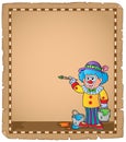 Parchment with painting clown