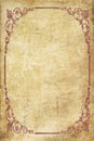 Parchment paper with old ornamantal frame Royalty Free Stock Photo