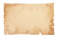 Parchment paper, torn pieces, old sheet in cartoon style, textured empty note isolated on white background. Game ui