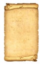 Parchment papyrus on white Royalty Free Stock Photo
