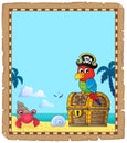 Parchment with pirate parrot theme 1 Royalty Free Stock Photo