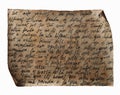 Parchment scroll old manuscript paper letter pattern Royalty Free Stock Photo