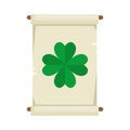 Parchment with st patrick clover leaf Royalty Free Stock Photo