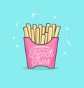 Pardon my french fries feminine inspirational poster in trendy l Royalty Free Stock Photo