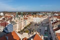 Pardubice, Czech republic. Aerial view of city central square