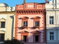 Pardubice, Czech Republic. The facades of the historical buildings at Perstynske square Royalty Free Stock Photo