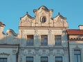 Pardubice, Czech Republic. The facades of the historical buildings at Perstynske square Royalty Free Stock Photo