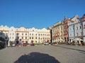 Pardubice, Czech Republic. The facades of the historical buildings at Perstynske square Royalty Free Stock Photo