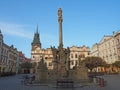 Pardubice, Czech Republic. The Perstynske square and the Plague Column