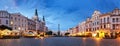 Pardubice at night, panorama of main square, Czech Republic Royalty Free Stock Photo