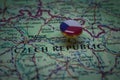 Pardubice pinned on a map with the flag of Czech Republic Royalty Free Stock Photo