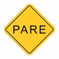 Pare road sign