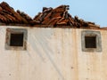 Pareidolia face house wall and windows