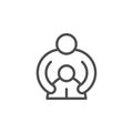 Parent and child line outline icon