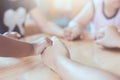 Parent and children holding hands and praying together Royalty Free Stock Photo