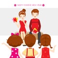 Parent Giving Red Envelopes To Children