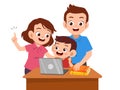 parent help teach kid illustration Royalty Free Stock Photo