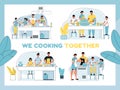 Parent kid best culinary team cooking together set