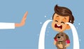 Parent Refusing Adopting a Dog Pet Vector Cartoon Illustration