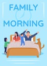 Daily parent routine poster flat vector template