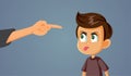 Parent Scolding Rude Misbehaving Son Vector Cartoon