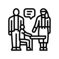 parent teacher meeting primary school line icon vector illustration Royalty Free Stock Photo