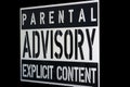 Parental advisory explicit content for family filter. Royalty Free Stock Photo