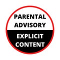 Parental advisory explicit content label Royalty Free Stock Photo