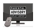 Parental advisory sign on lcd tv screen
