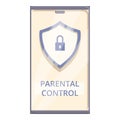 Parental control icon cartoon vector. Online child internet Royalty Free Stock Photo