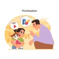 Parental guidance concept. Flat vector illustration