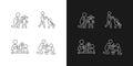 Parental involvement linear icons set for dark and light mode