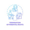 Parental rights termination blue gradient concept icon