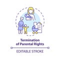Parental rights termination multi color concept icon