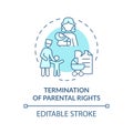 Parental rights termination soft blue concept icon