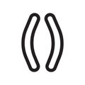 Parentheses grouping symbol icon vector sign and symbol isolated on white background, Parentheses grouping symbol logo concept