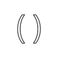 parentheses icon. Element of simple icon. Thin line icon for website design and development, app development. Premium icon Royalty Free Stock Photo