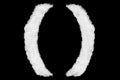 Parentheses symbols font made cloud over black Royalty Free Stock Photo