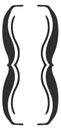Parenthesis pair. Black brackets. Elegant decorative braces
