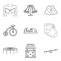 Parenthood icons set, outline style