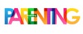 PARENTING colorful overlapping letters banner