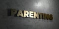 Parenting - Gold text on black background - 3D rendered royalty free stock picture