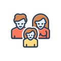 Color illustration icon for Parenting, brood and parent