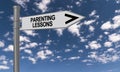 Parenting lessons traffic sign Royalty Free Stock Photo