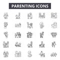 Parenting line icons, signs, vector set, outline illustration concept