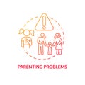 Parenting problem red concept icon